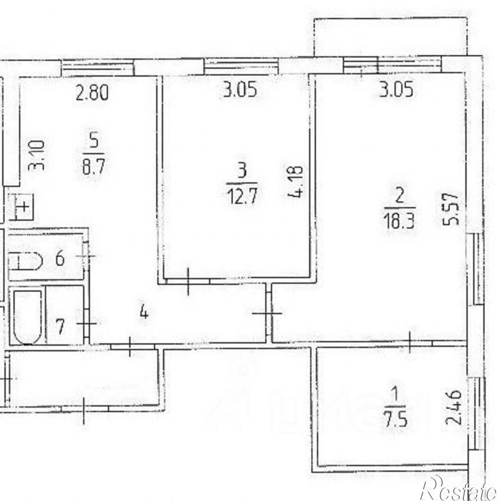 3-комн квартира Петропавловская улица, 87,  д. 87