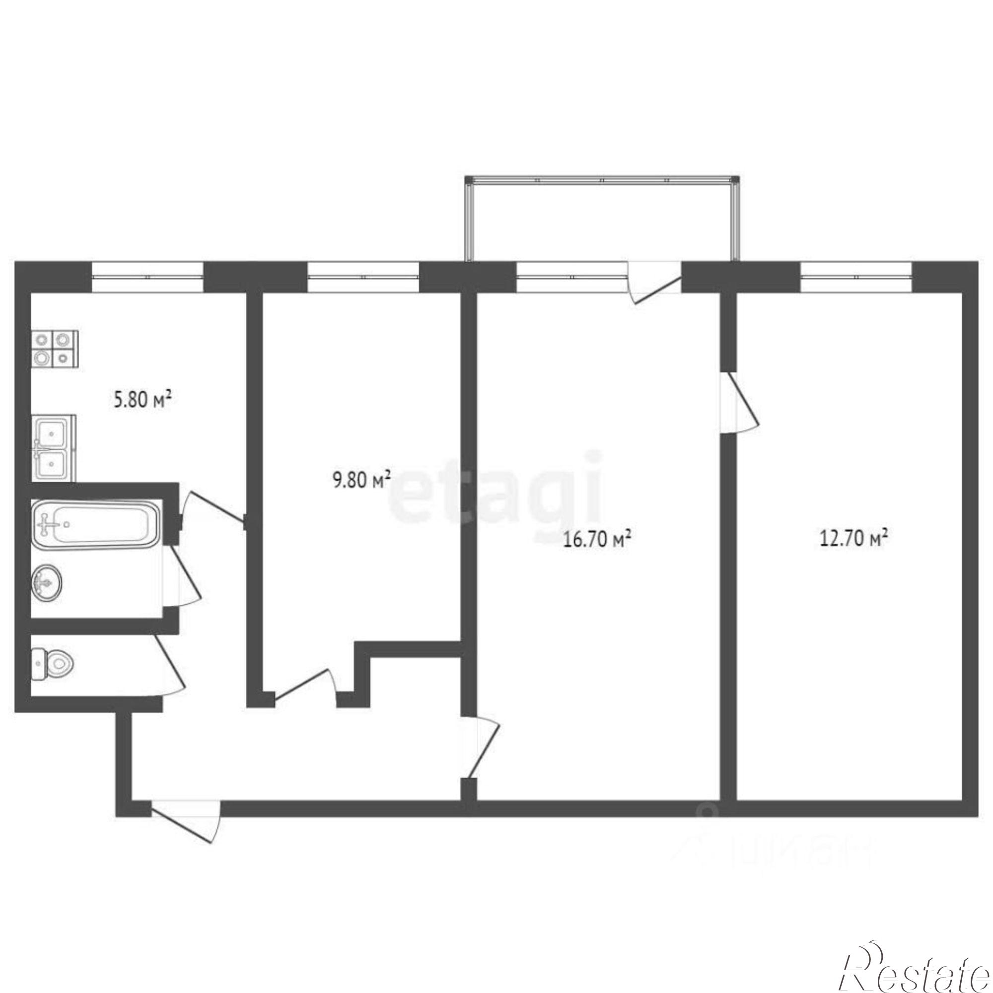 Купить квартиру за 4 900 000 рублей на улица Связистов, 26