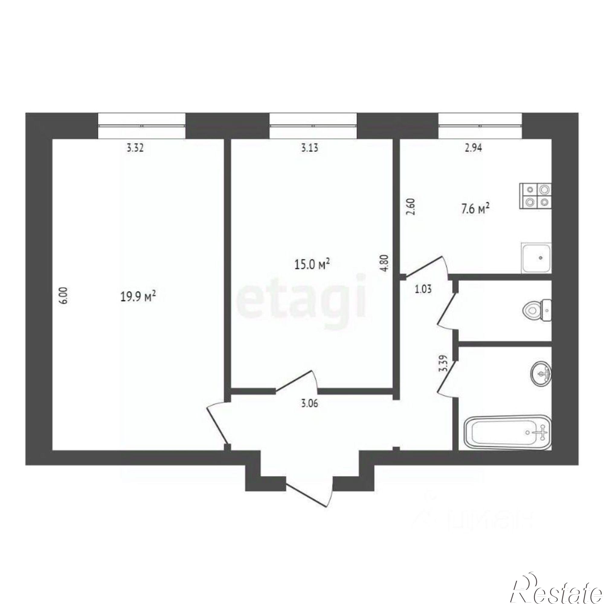 Купить квартиру за 2 800 000 рублей на улица Академика Веденеева, 19