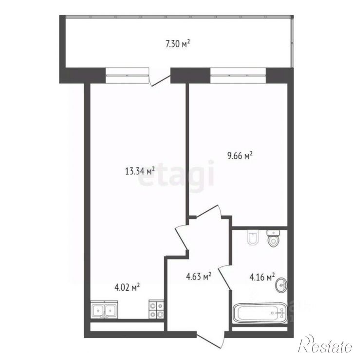 1-комн квартира улица Сергея Есенина, 9А к1,  д. 9А к1