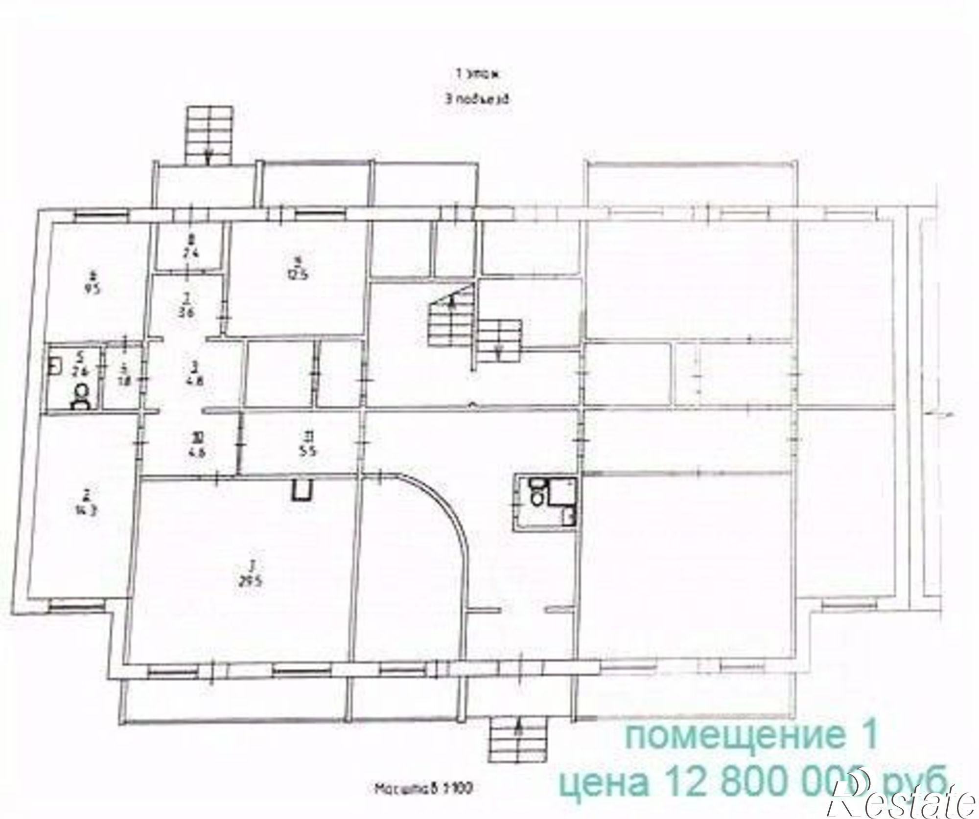 Купить офис, помещение под офис за 12 800 000 рублей на улица Тургенева, 33А