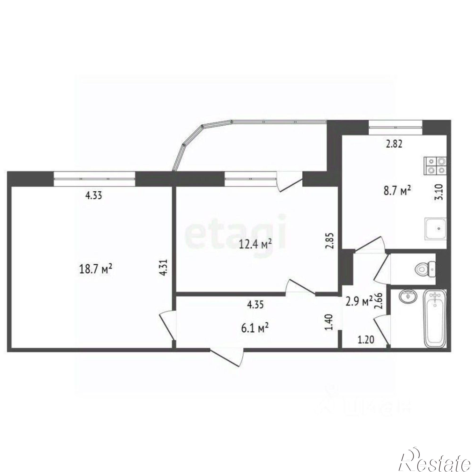 Купить квартиру за 6 170 000 рублей на улица Строителей, 8