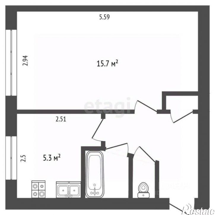 1-комн квартира городской округ Пермь, Пермь