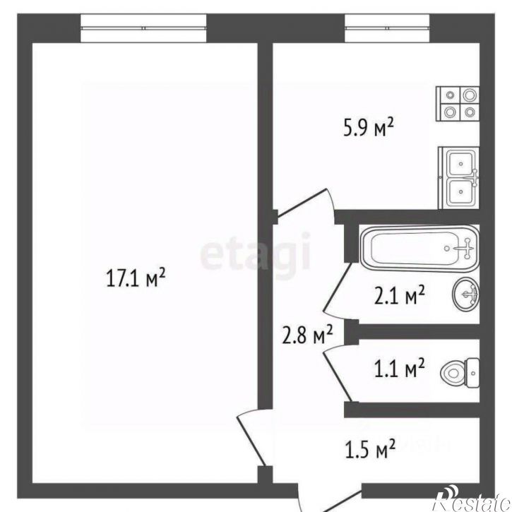 1-комн квартира бульвар Гагарина, 58,  д. 58