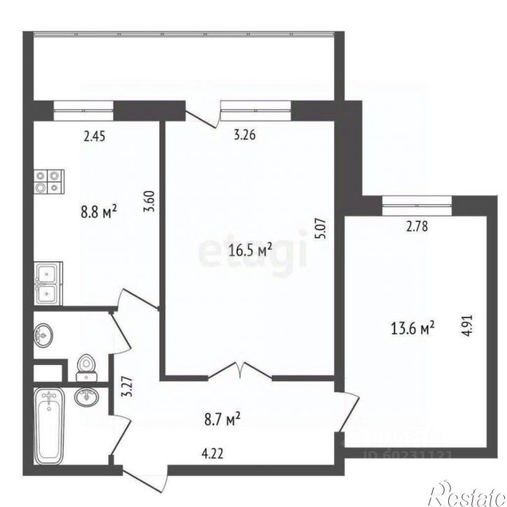 2-комн квартира городской округ Пермь, Пермь