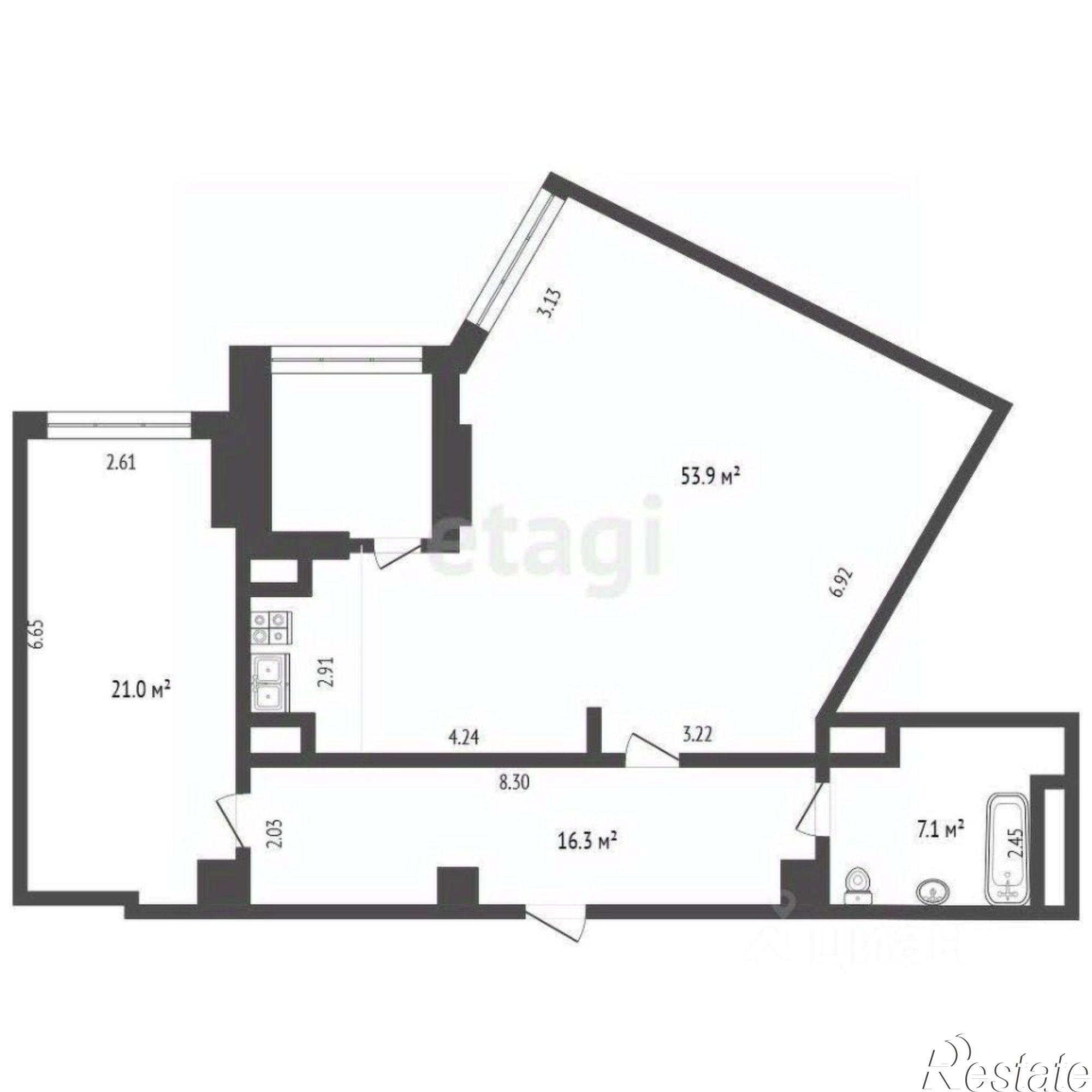 Купить квартиру за 13 500 000 рублей на улица Чернышевского, 15В