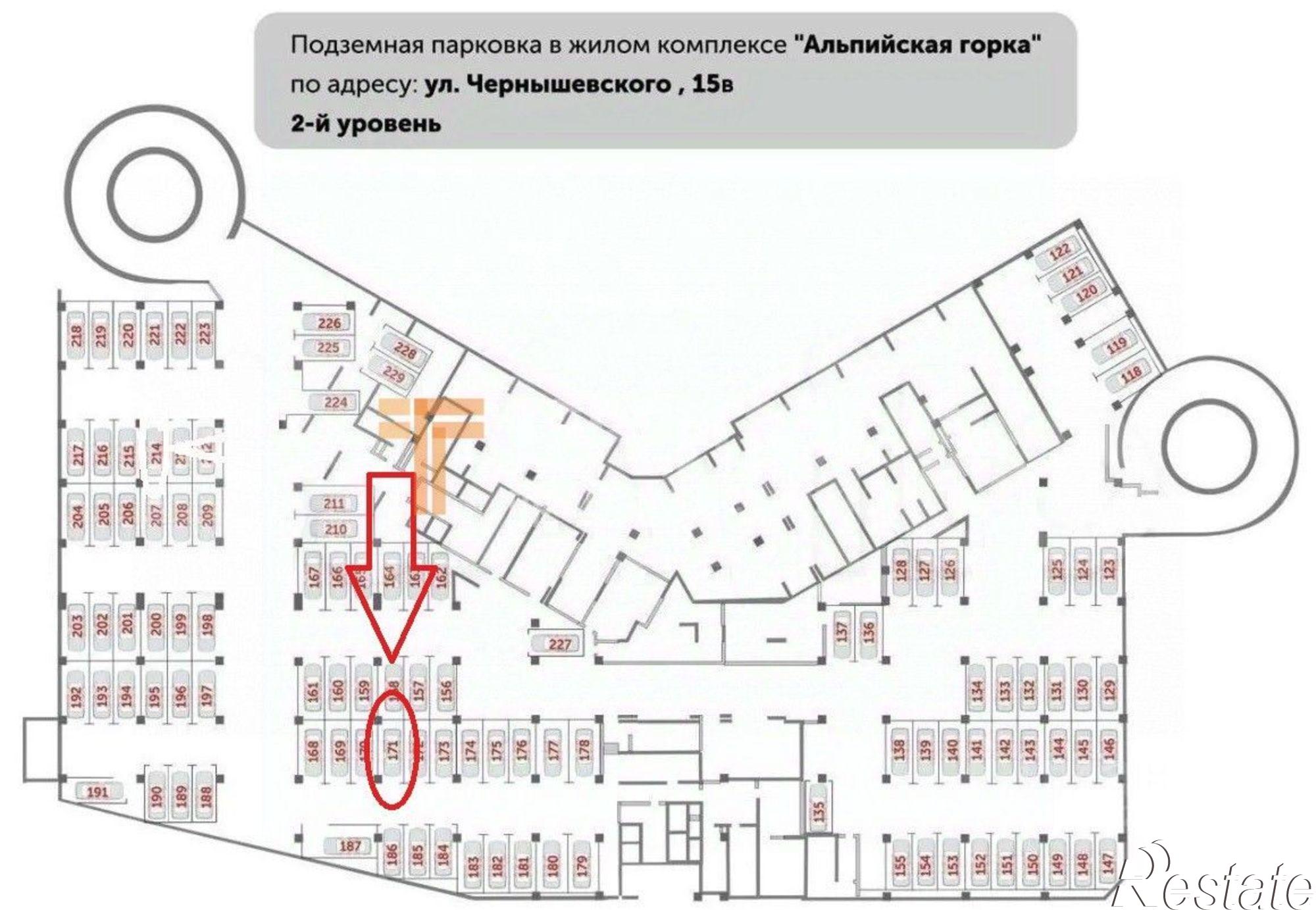 Купить гараж, место в паркинге за 1 350 010 рублей на ул Чернышевского, 15в