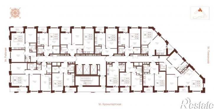 1-комн квартира в новом доме Кронштадтская улица, 41В,  д. 41В