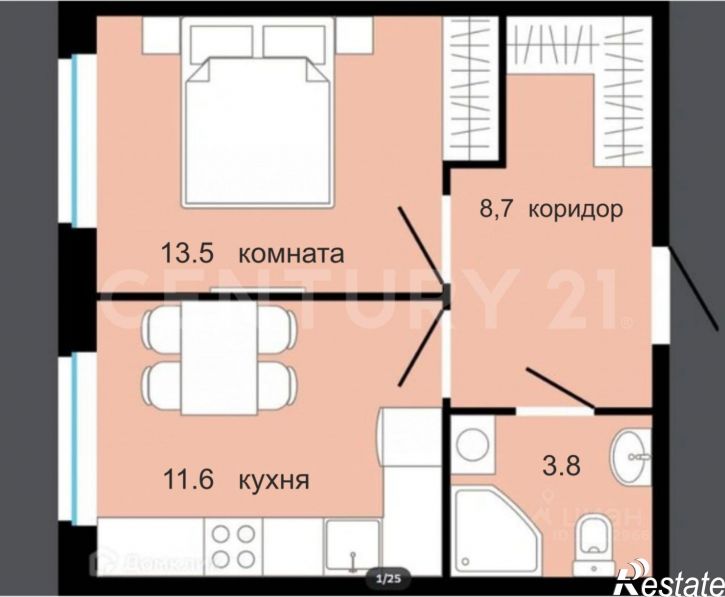 1-комн квартира ул Яблочкова, 5 5,  д. 5 5,  к. 5