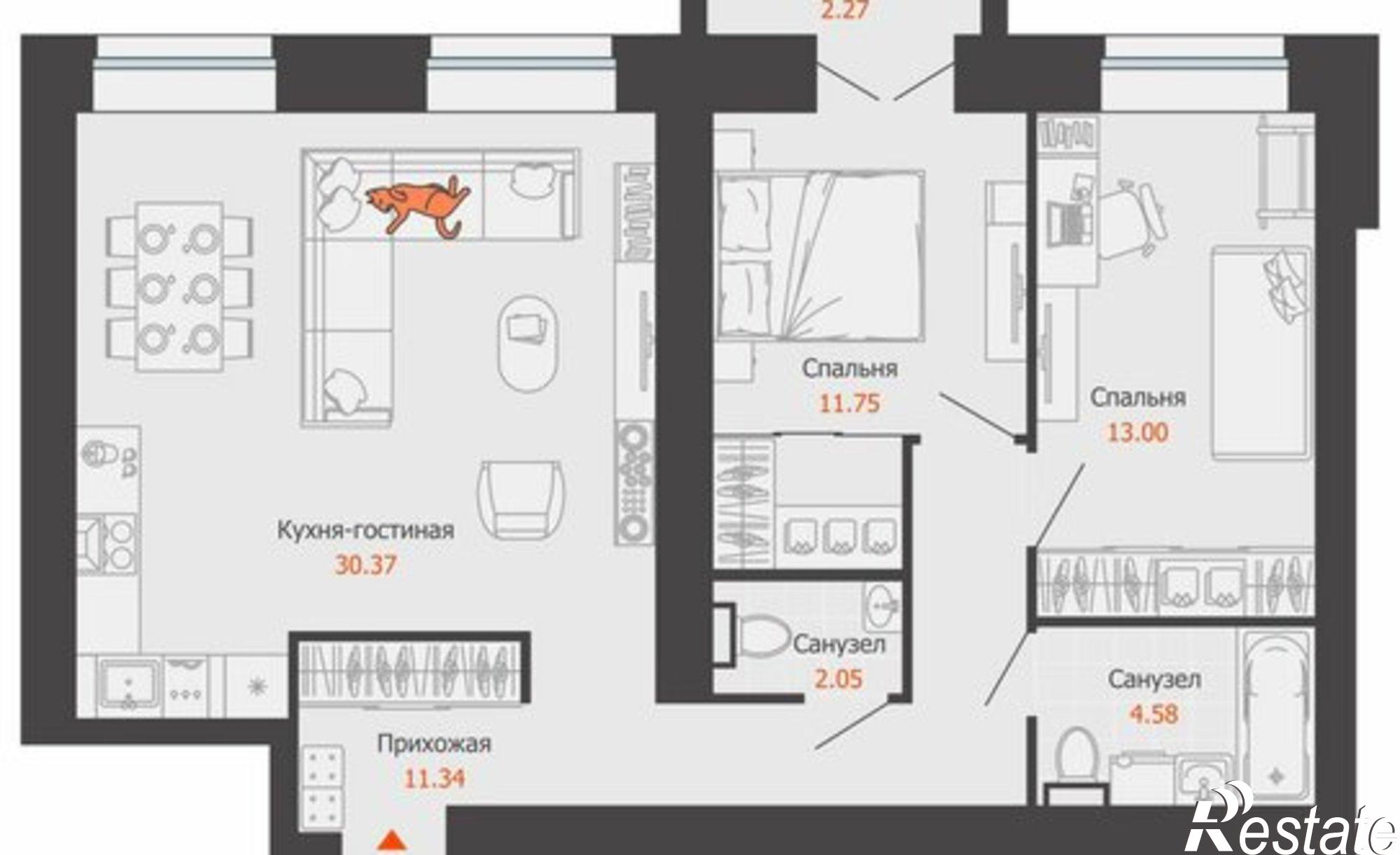 Купить квартиру за 11 735 100 рублей на улица Дзержинского, 35