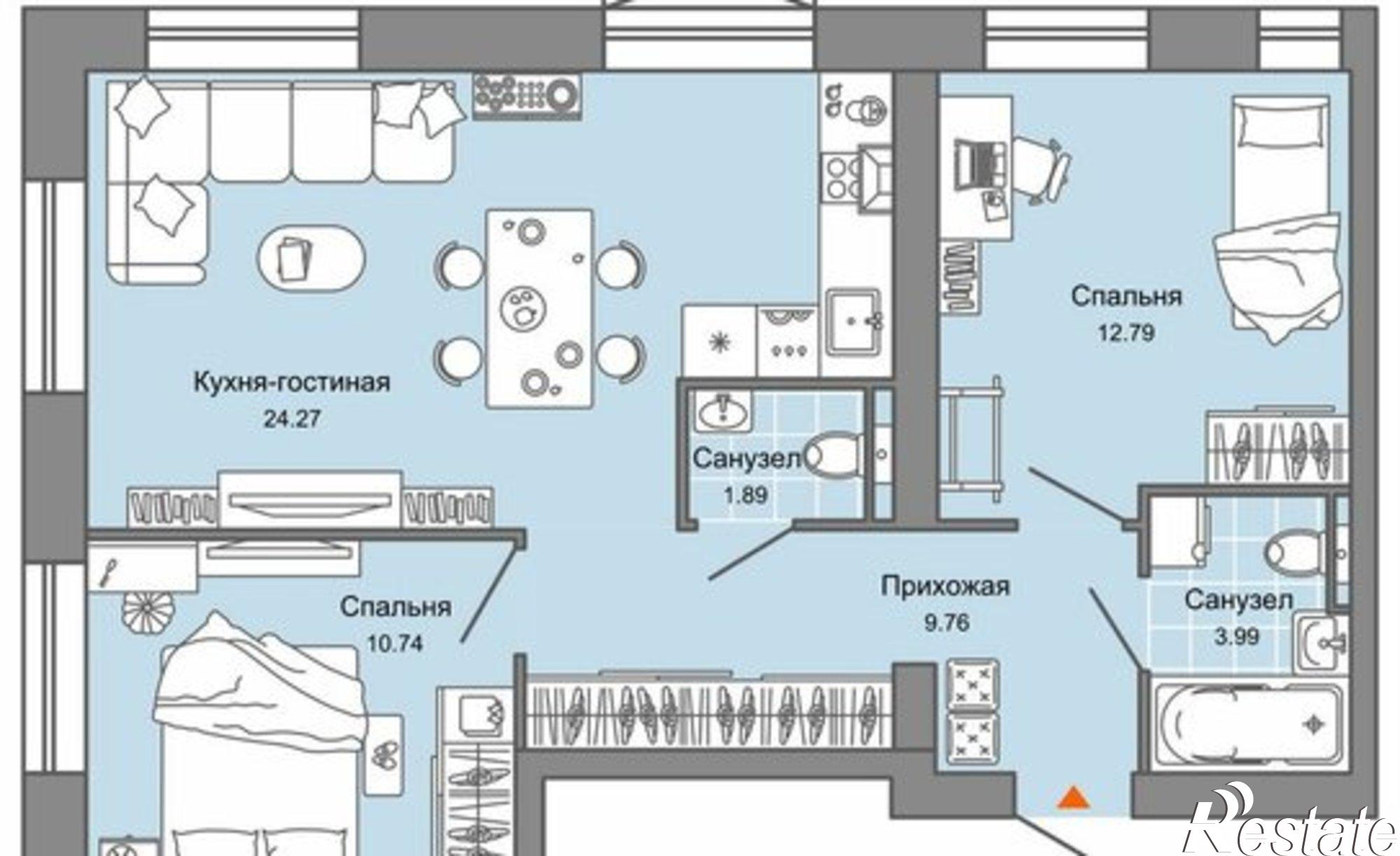 Купить квартиру за 9 561 390 рублей на ул Дзержинского, 31