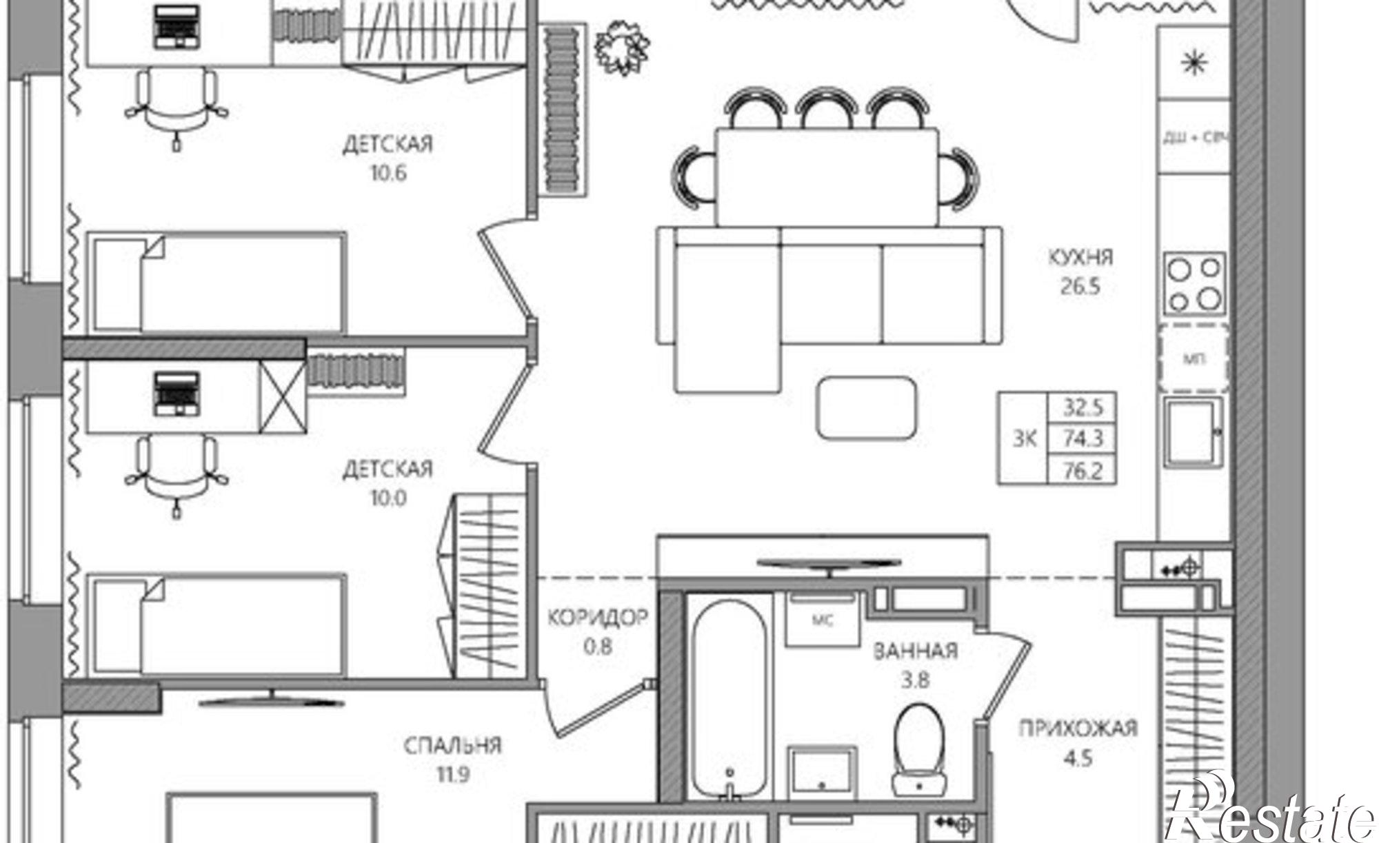 Купить квартиру за 11 154 000 рублей на ул Батумская, 17
