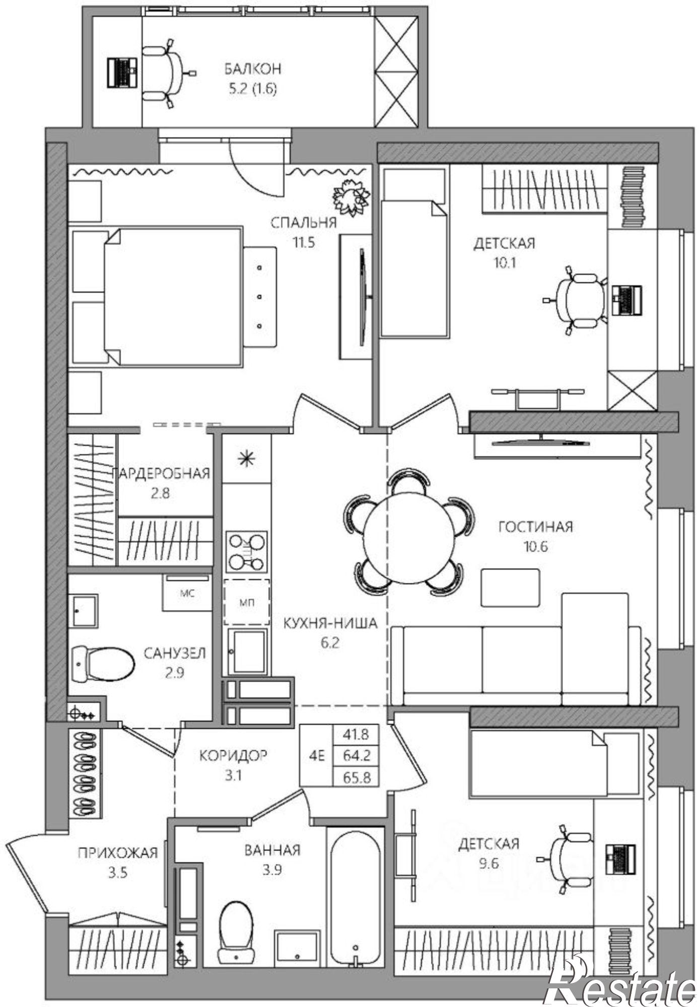 Купить квартиру за 9 576 000 рублей на ул Батумская, 17
