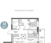 3-комн, 55кв м, этаж 17/18 шоссе Космонавтов, 162К