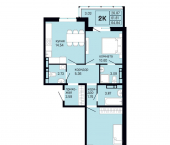 2-комн, 64 кв м, этаж 15/16 улица Танцорова, 96