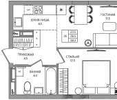 2-комн, 38 кв м, этаж 8/9 3-я Нейвинская улица, 7
