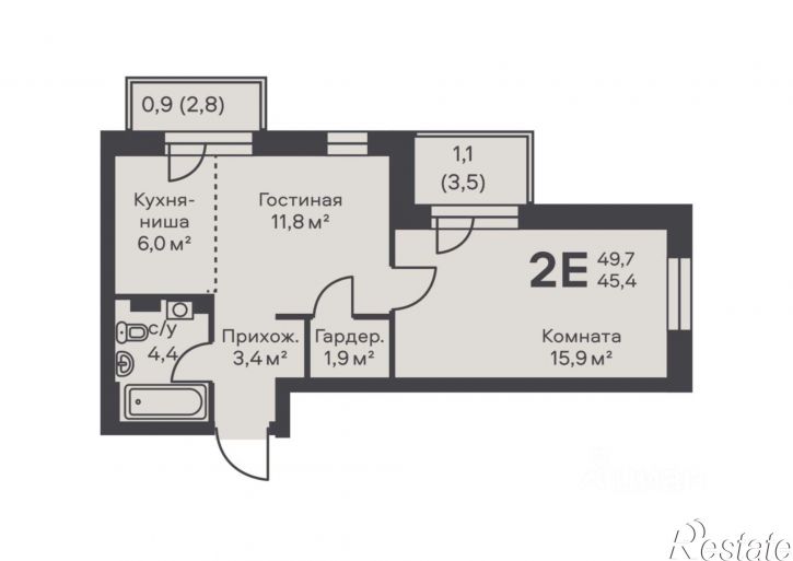 2-комн квартира в новом доме улица Подводников, 96,  д. 96