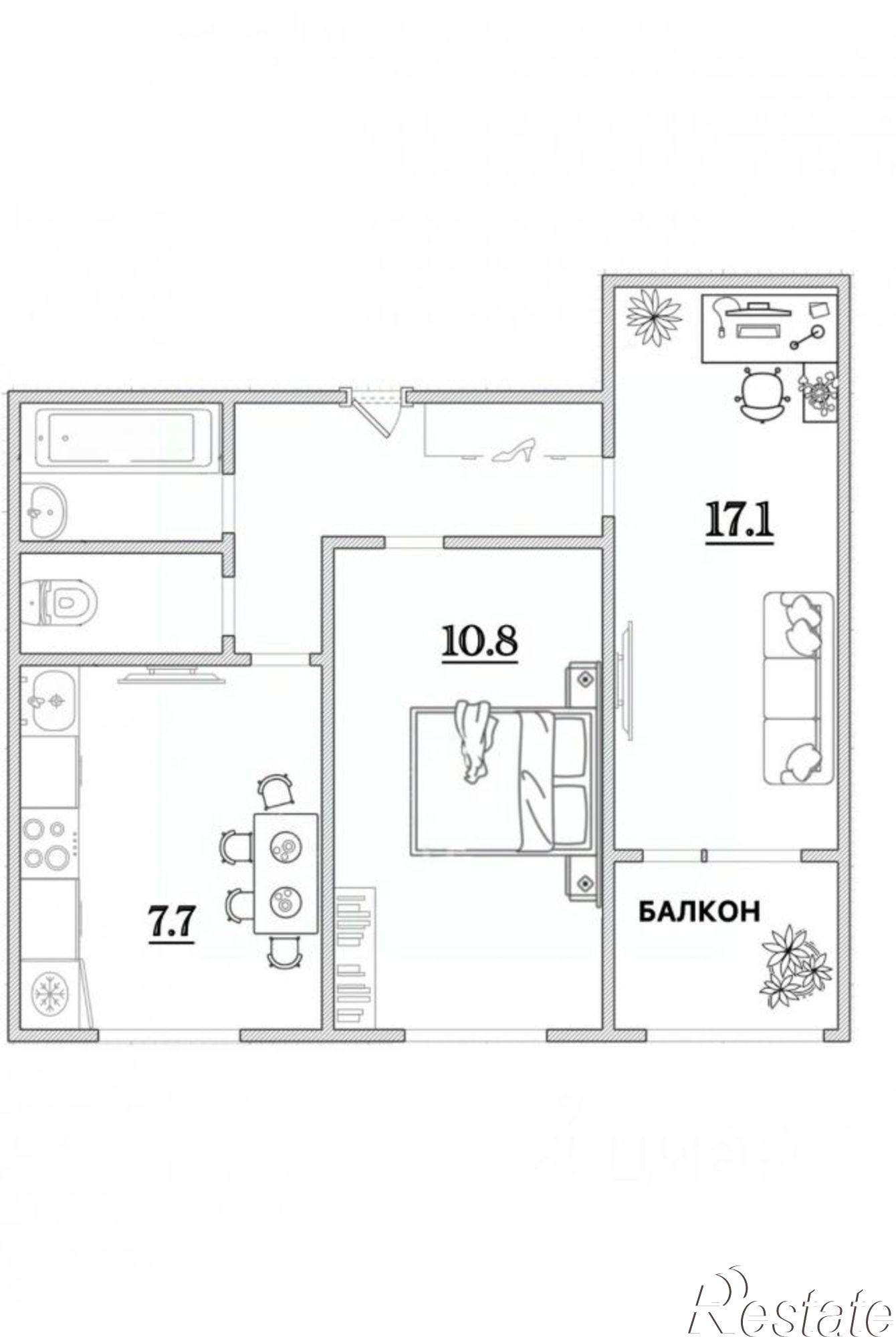 Купить квартиру за 3 800 000 рублей на улица Лодыгина, 54