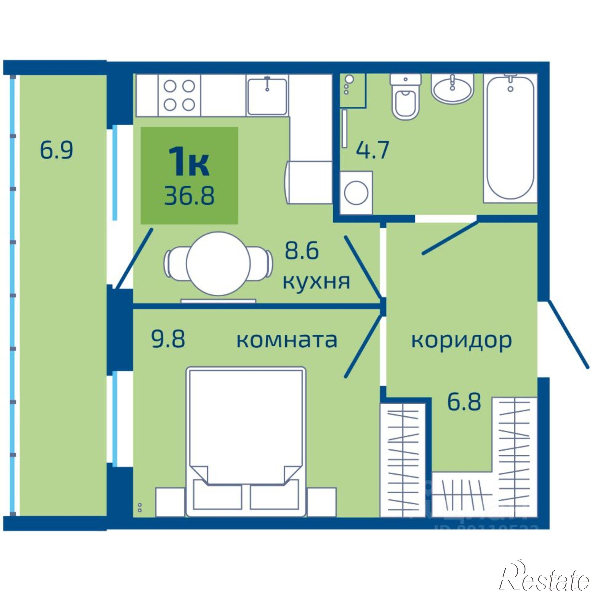 Купить квартиру за 3 900 000 рублей на Целинная улица, 57
