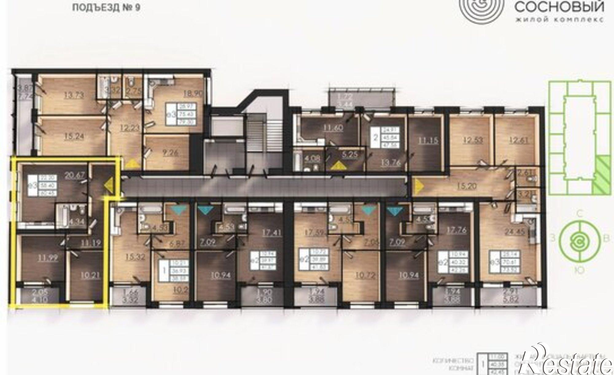 Купить квартиру за 9 950 850 рублей на улица Борцов Революции, 1А к1