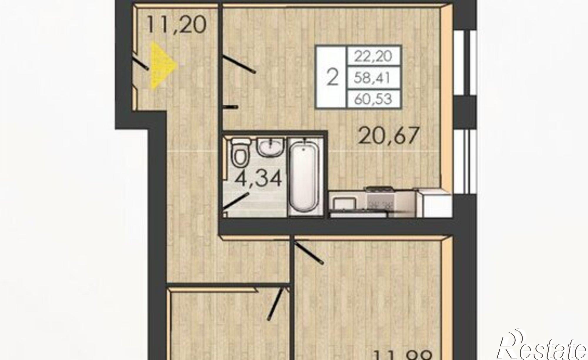 Купить квартиру за 12 138 600 рублей на улица Борцов Революции, 1А к4