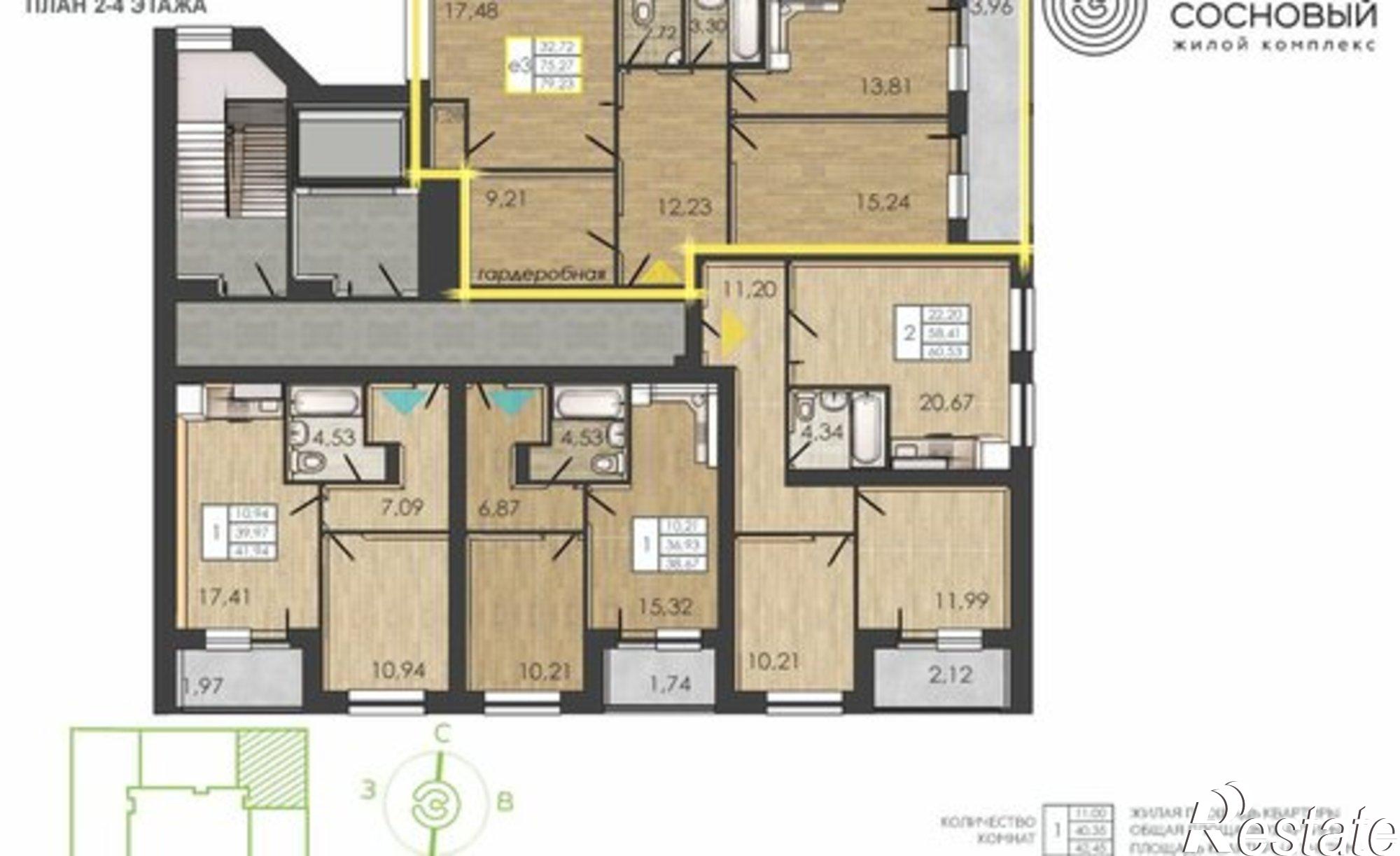 Купить квартиру за 15 874 600 рублей на улица Борцов Революции, 1А к4