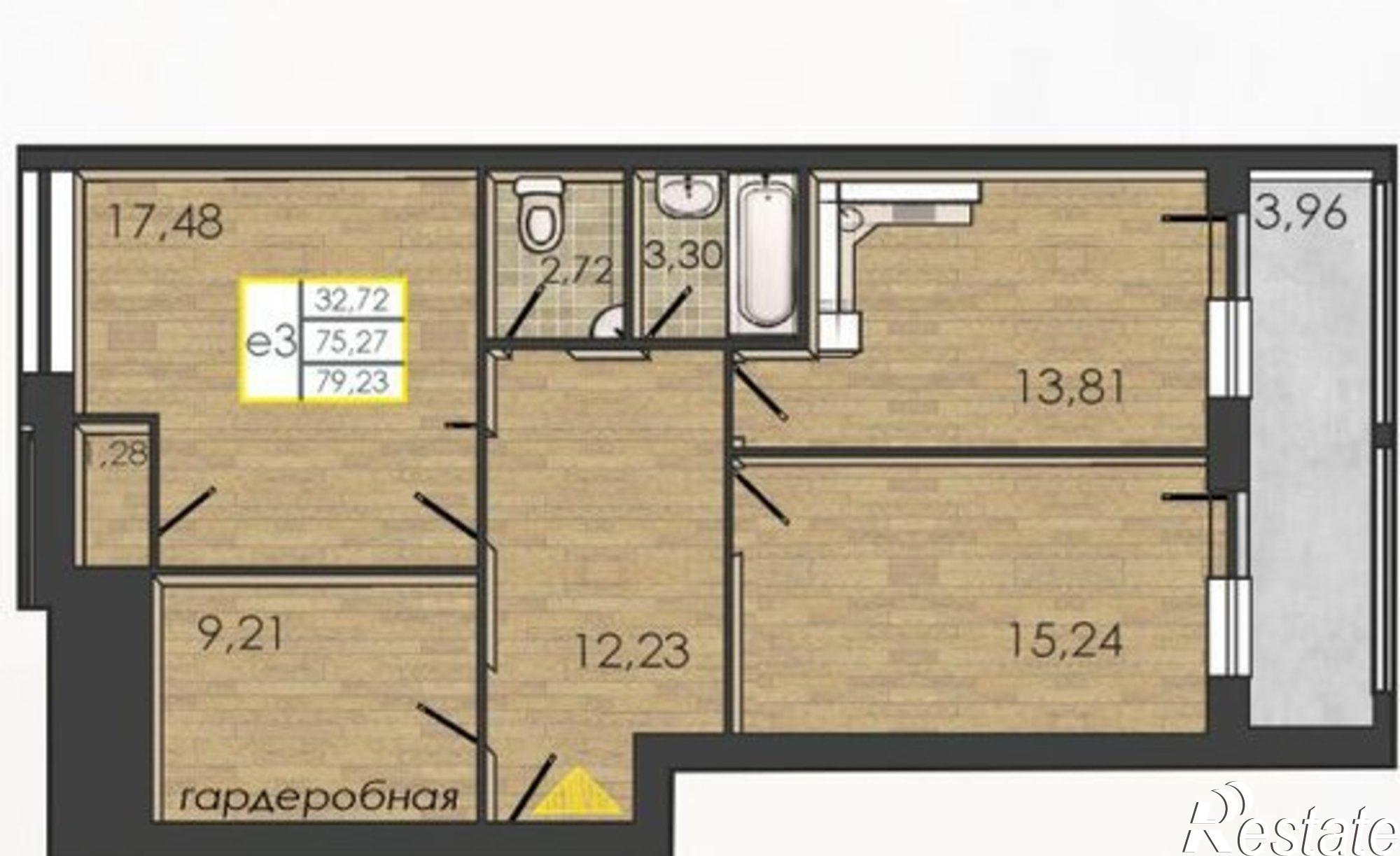 Купить квартиру за 15 874 600 рублей на улица Борцов Революции, 1А
