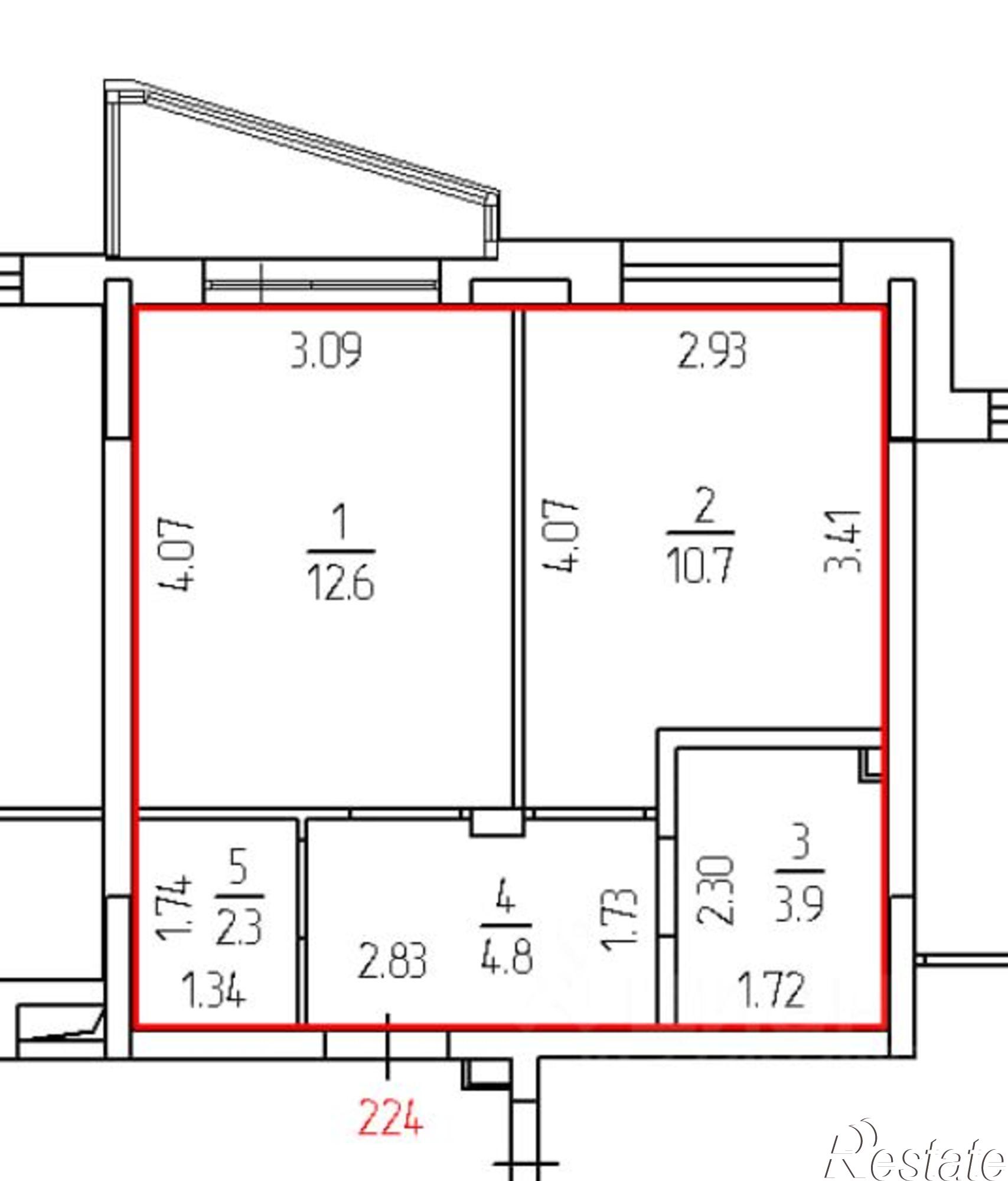 Купить квартиру за 6 100 000 рублей на ул Ладожская, 1А