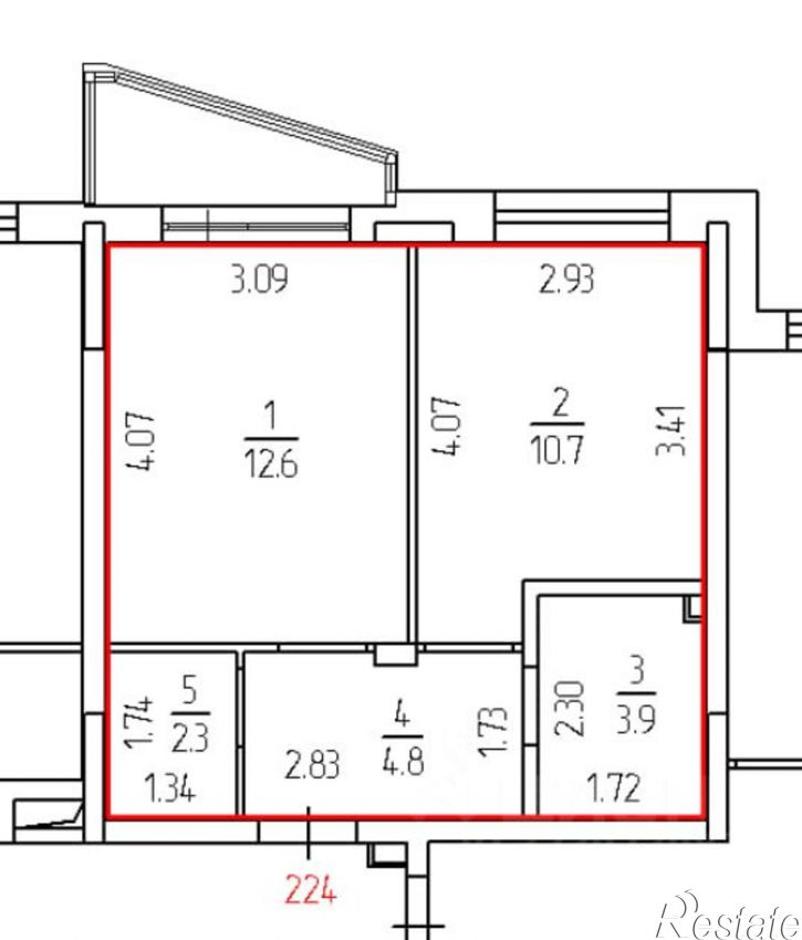 1-комн квартира ул Ладожская, 1А,  д. 1А