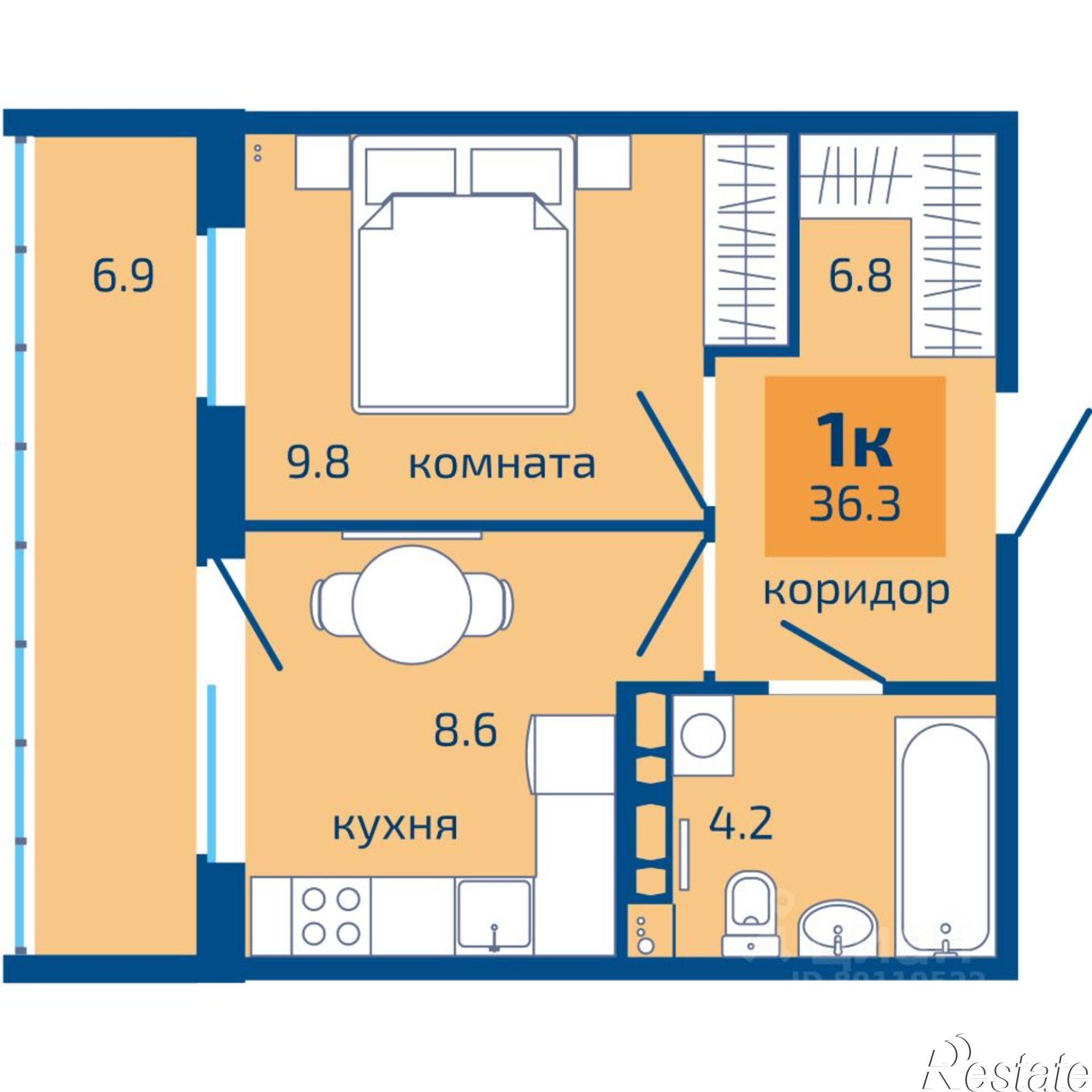 Купить квартиру за 4 174 000 рублей на ул Целинная, 49б