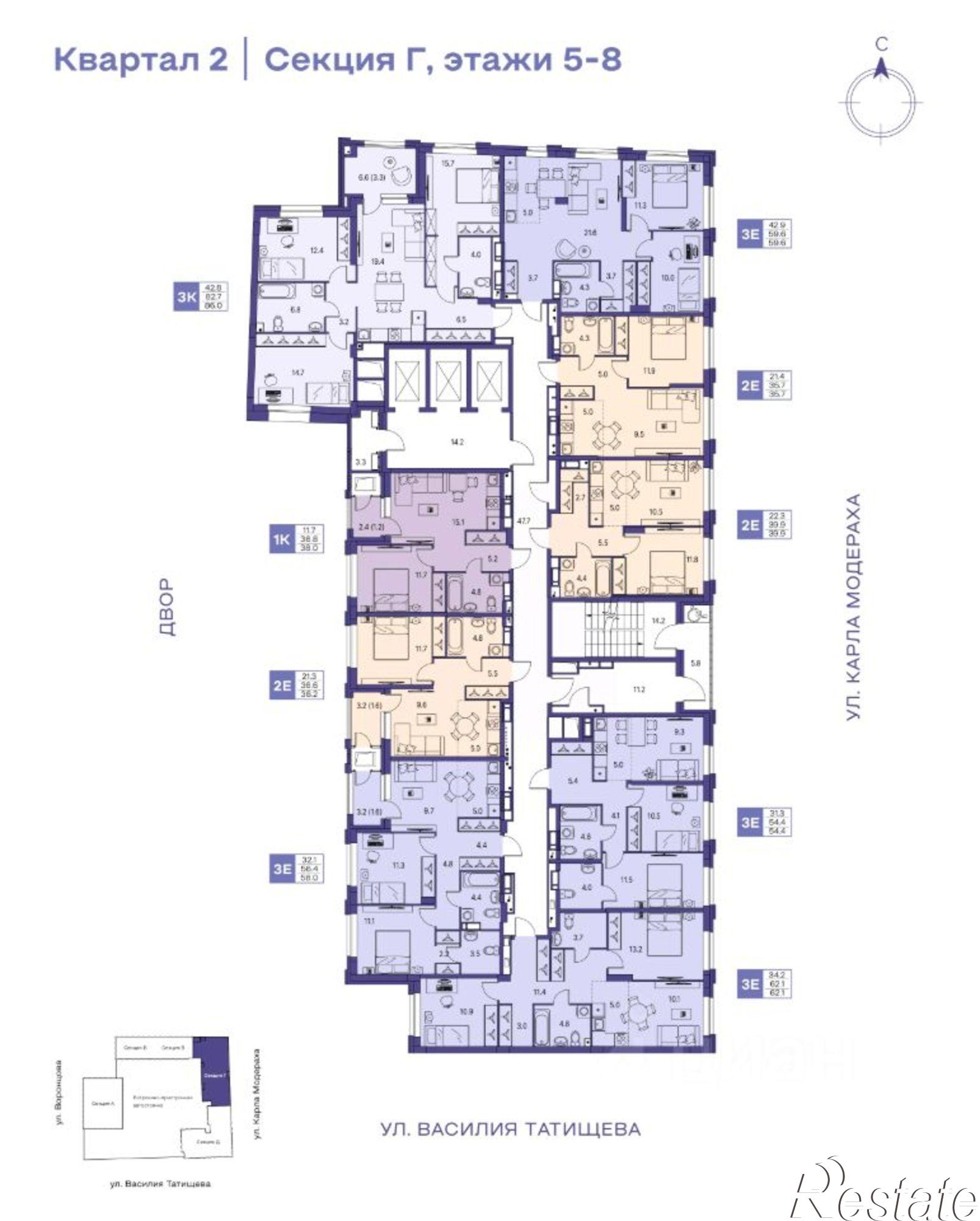 Купить квартиру за 10 266 000 рублей на ул Василия Татищева, 3