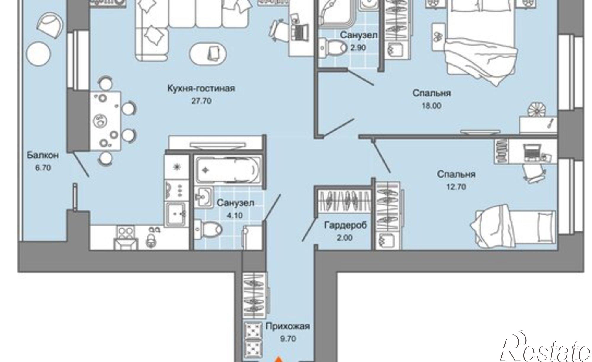 Купить квартиру за 13 644 800 рублей на ул Дзержинского, 31