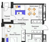 3-комн, 58 кв м, этаж 5/25 ул Василия Татищева, 3