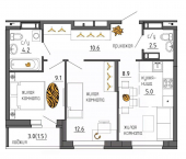 3-комн, 54 кв м, этаж 2/25 Ижевская улица, 34