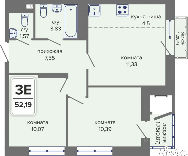 3-комн квартира в новом доме ул Репина, 39,  д. 39
