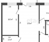 2-комн, 45кв м, этаж 5/5 ул Полины Осипенко, 52