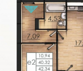 1-комн, 40кв м, этаж 2/4 улица Борцов Революции, 1А