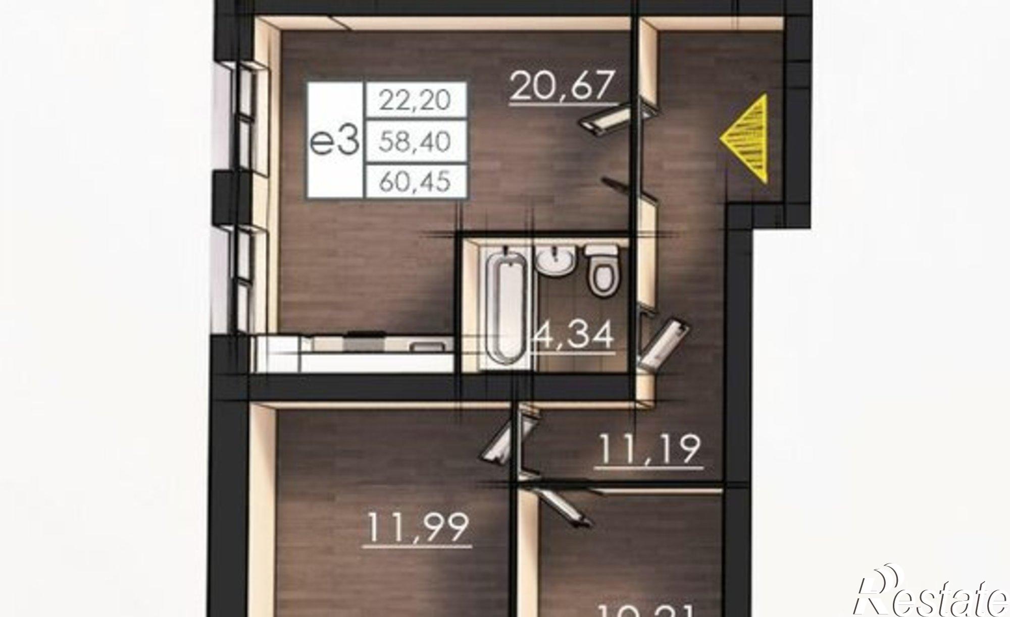 Купить квартиру за 9 952 310 рублей на улица Борцов Революции, 1А к1