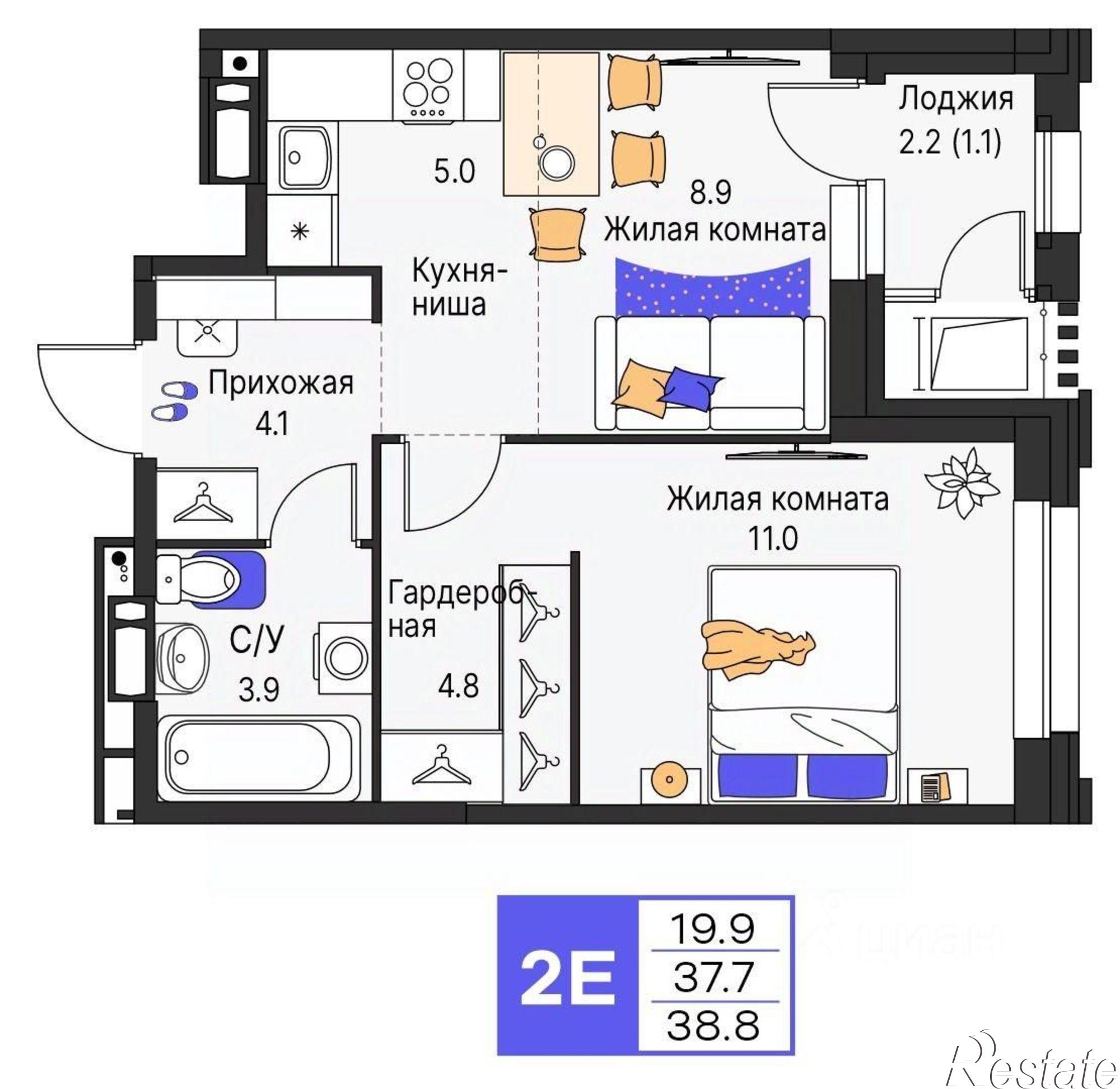 Купить квартиру за 7 372 000 рублей на улица Василия Татищева, 3