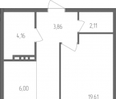 2-комн, 49 кв м, этаж 3/4 Капитанская улица, 12