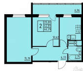 2-комн, 46 кв м, этаж 6/8 ул Магистральная, 98б