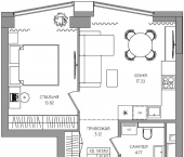 2-комн, 40 кв м, этаж 8/28 Баковый пер, 5Б