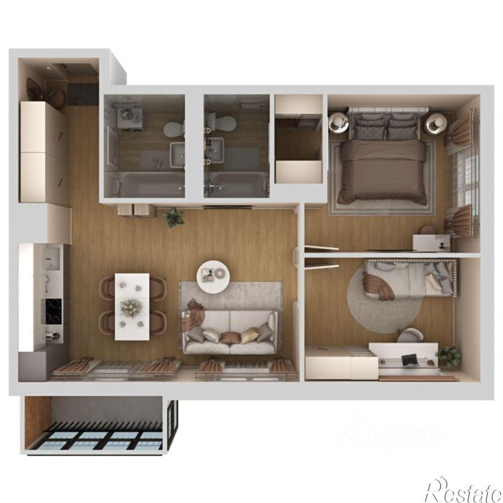 3-комн квартира в новом доме 3-я Нейвинская улица, 7,  д. 7