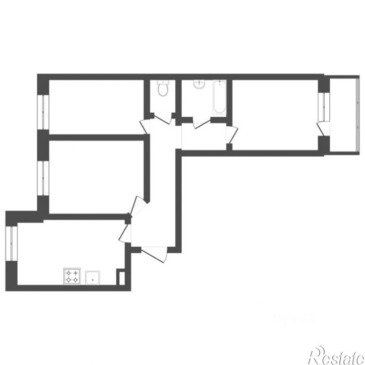 3-комн квартира в новом доме ул Сокольская, 10,  д. 10