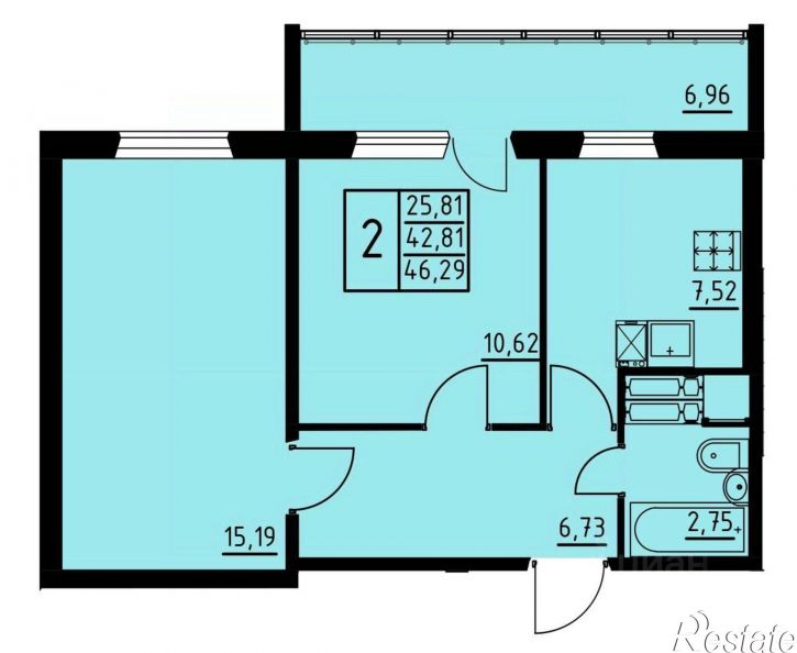 2-комн квартира в новом доме ул Магистральная, 98б,  д. 98б