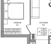 2-комн, 38 кв м, этаж 8/9 ул Самолетная, 7а