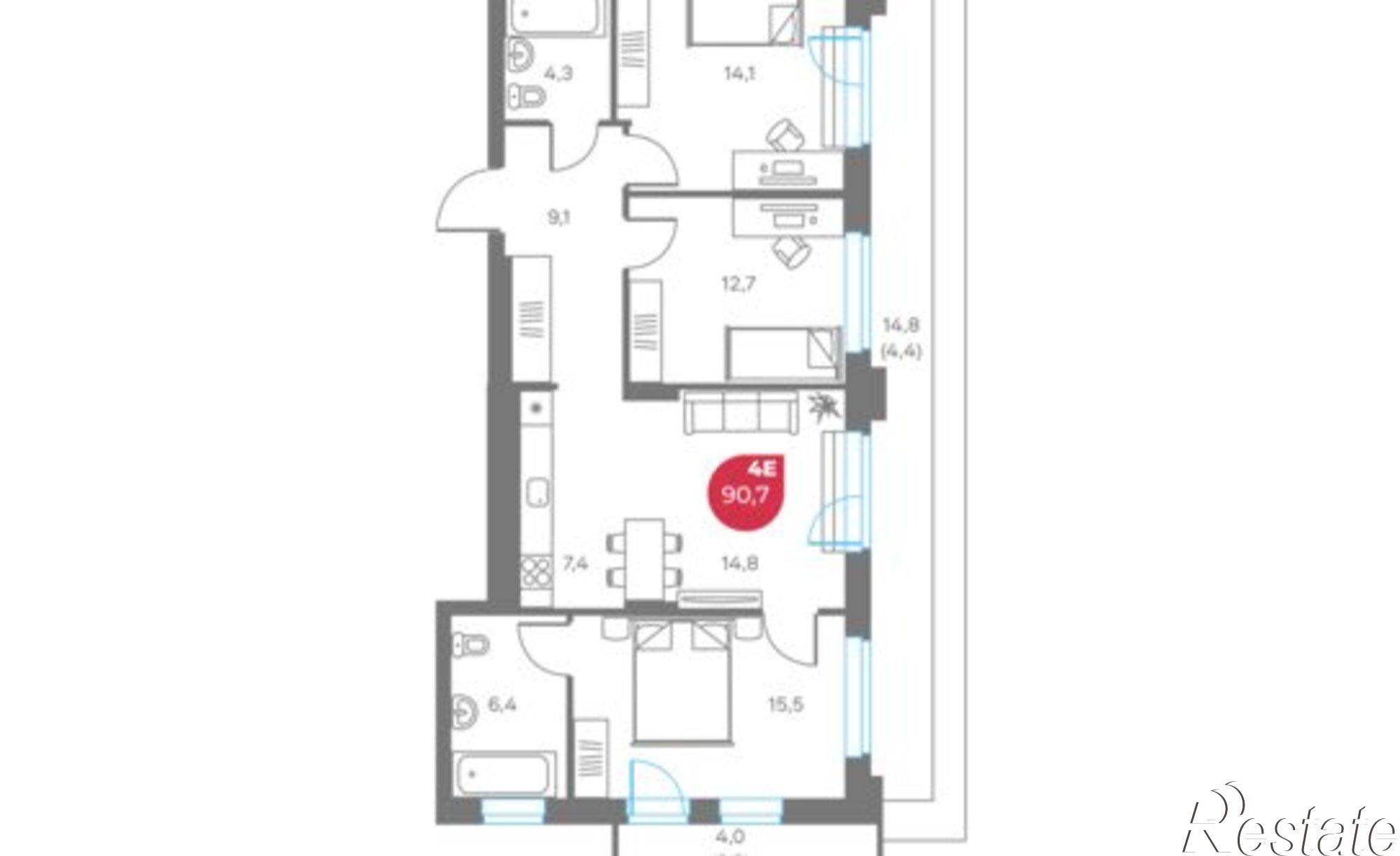 Купить квартиру за 26 303 000 рублей на улица Максима Горького, 1