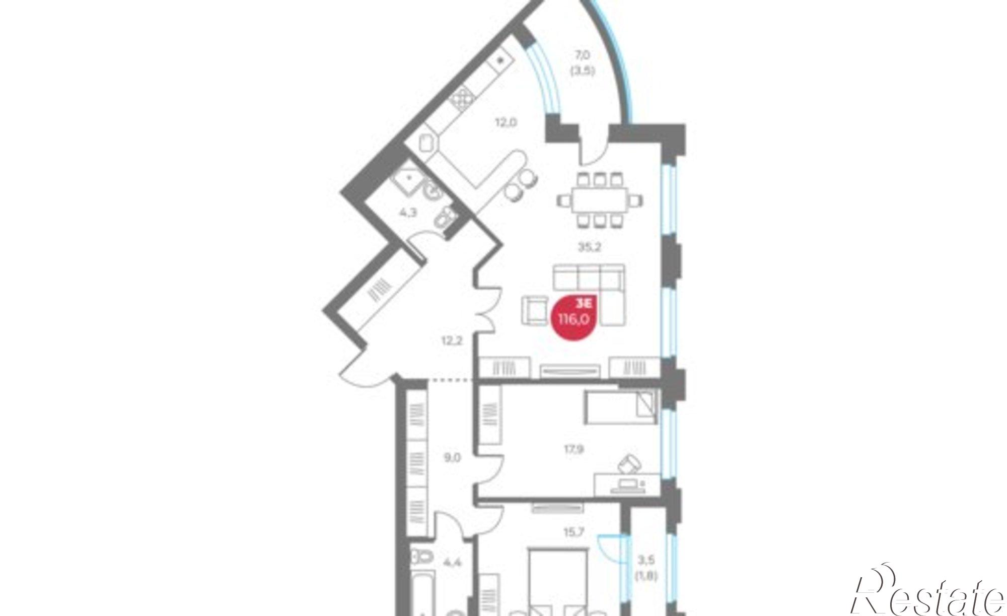 Купить квартиру за 45 240 000 рублей на улица Максима Горького, 1