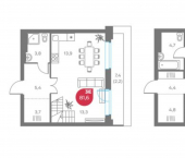 3-комн, 82 кв м, этаж 8/6 улица Максима Горького, 1