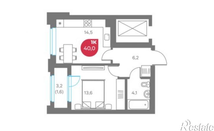 1-комн квартира в новом доме улица Максима Горького, 1,  д. 1